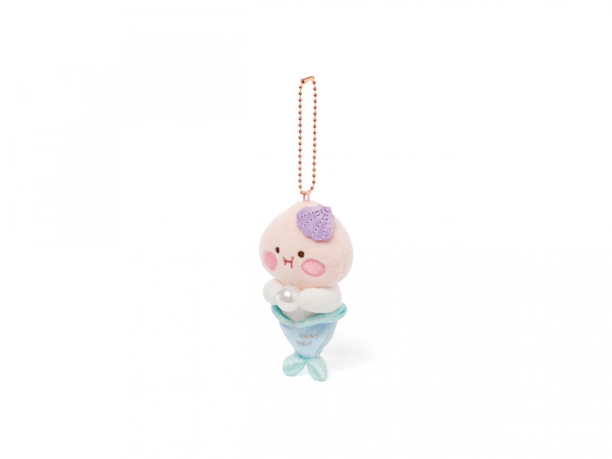 Apeach mermaid pearl keychain side view