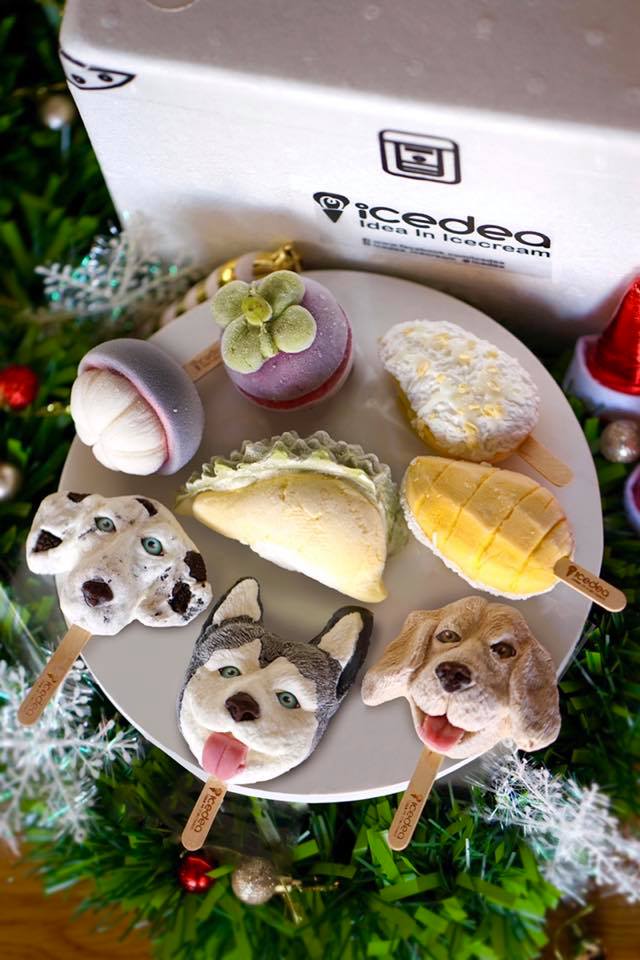 IceDEA plate of fruit and dog ice creams