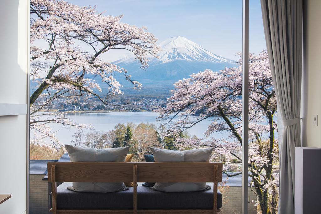 View from a hotel room at Hoshinoya Fuji