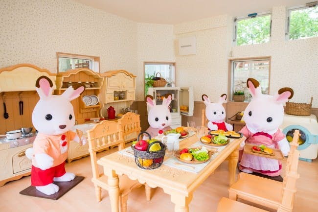 inside the houses in Sylvanian Families Theme Park in Osaka, Japan