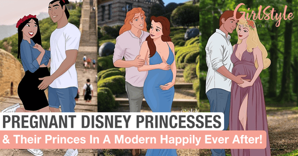 Artist Illustrates Pregnant Disney Princesses And Their Princes With Dad Bods