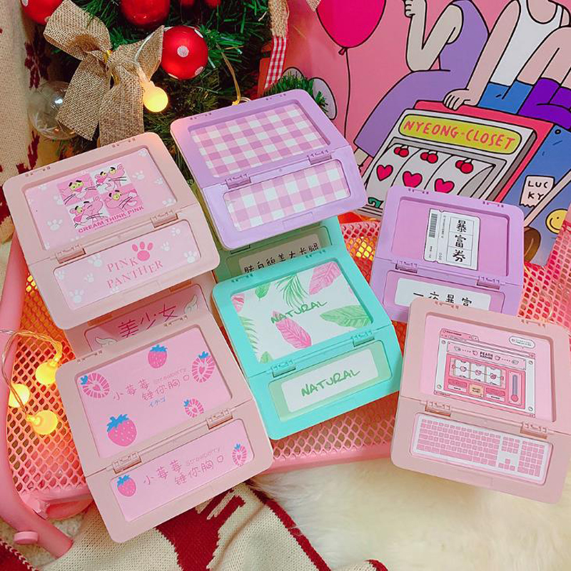 desk Storage box with pink panther and strawberry prints