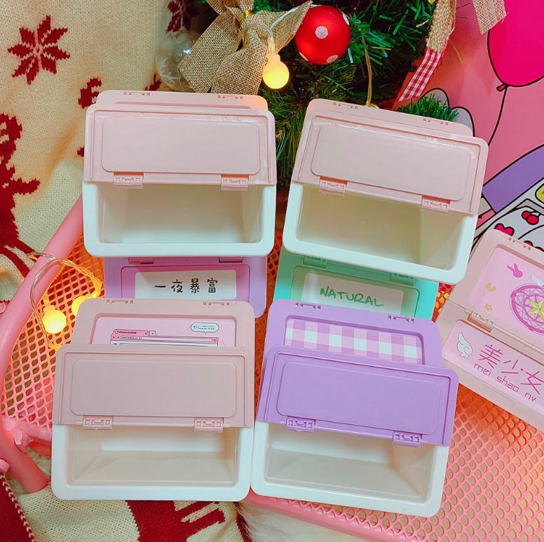 opened desk Storage box with pink panther prints