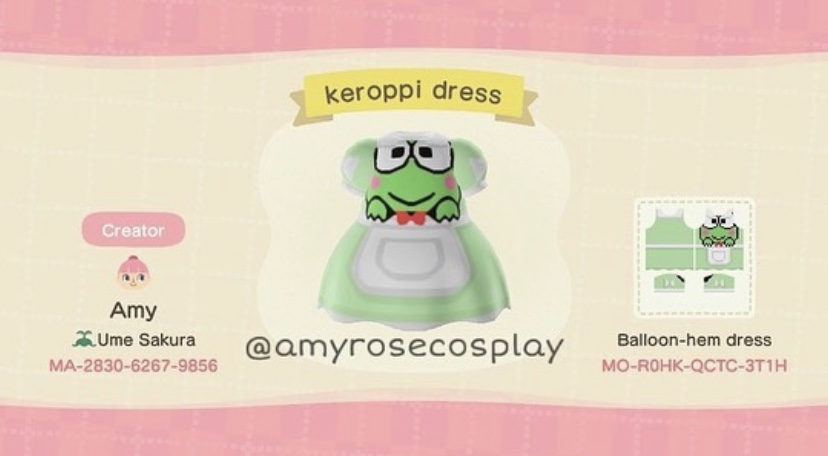 Keroppi Dress Animal Crossing Outfit