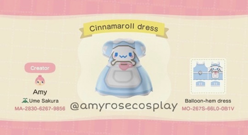Cinnamaroll Roll Dress For Animal Crossing