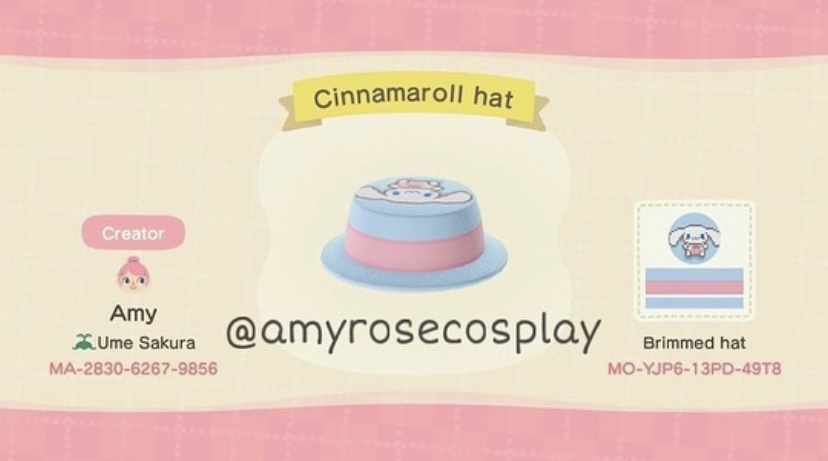 Cinnamaroll Roll Hat For Animal Crossing