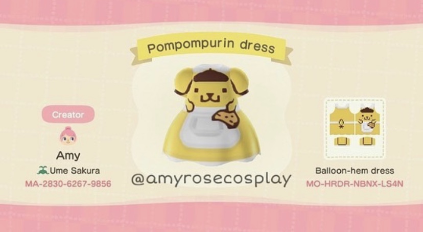 Pompompurin Dress Outfit For Animal Crossing