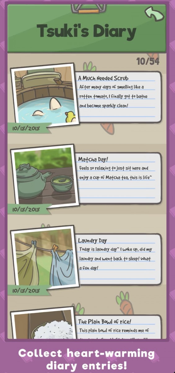 Tsuki Adventure diary page