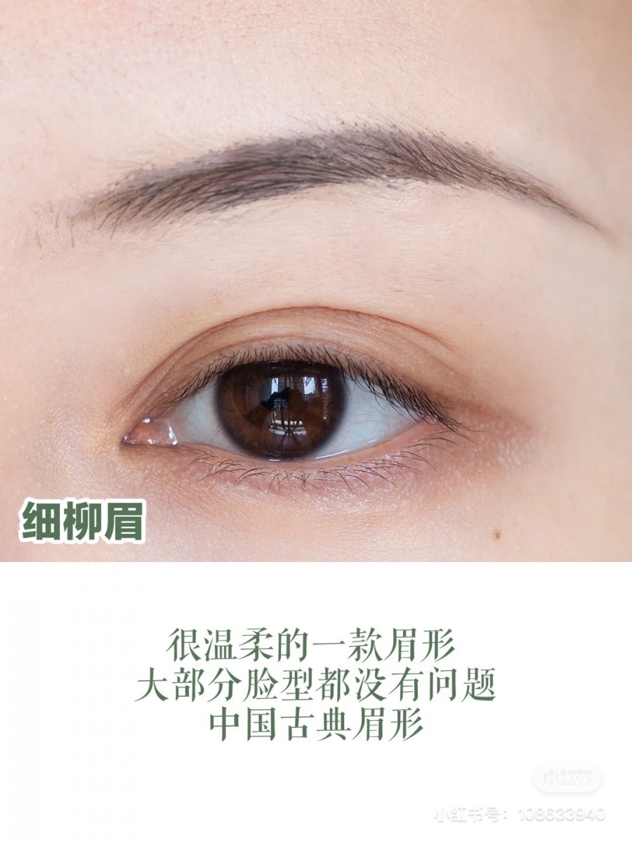 Thin curved eyebrows