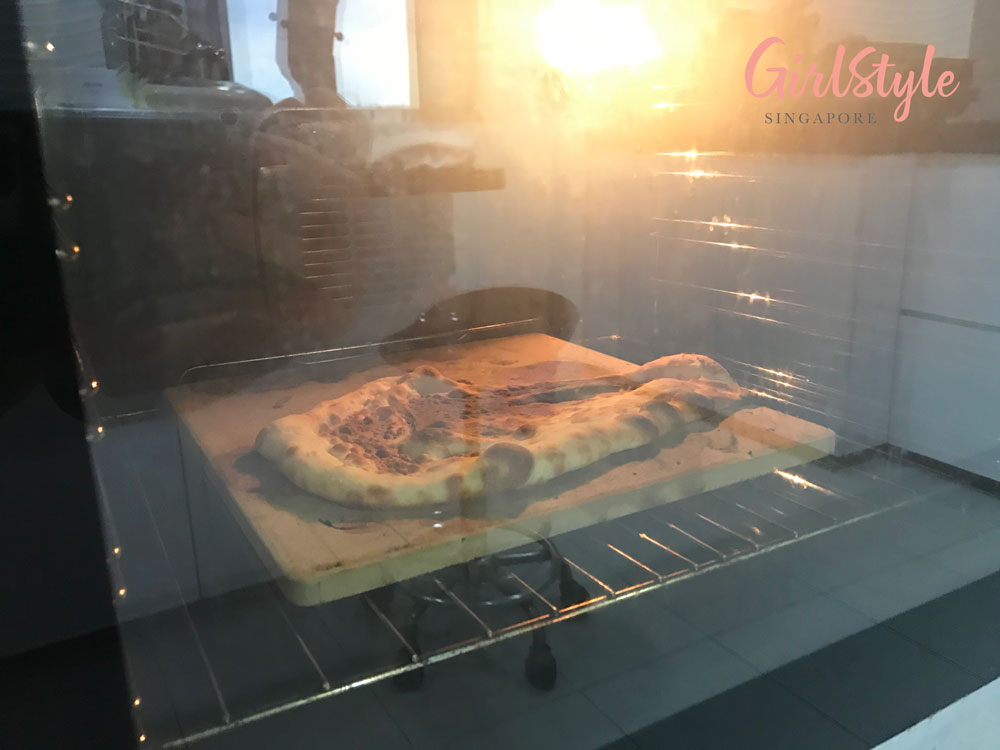butter and garlic naan in the oven