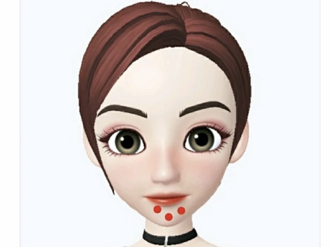 emoji of a woman with pimples on Jawline and chin