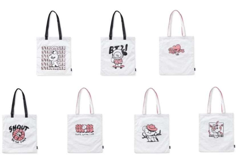 BT21 MUSIC TYVEK SHOULDER BAG - WHITE