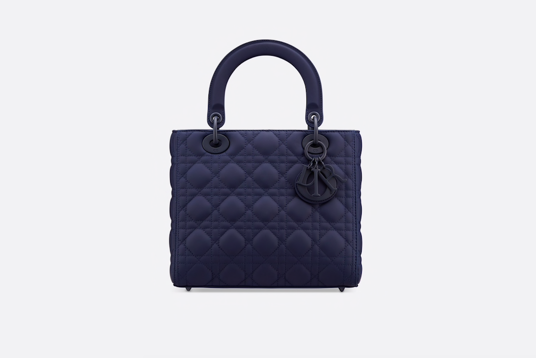 Lady Dior ultra-matte bag in dark blue