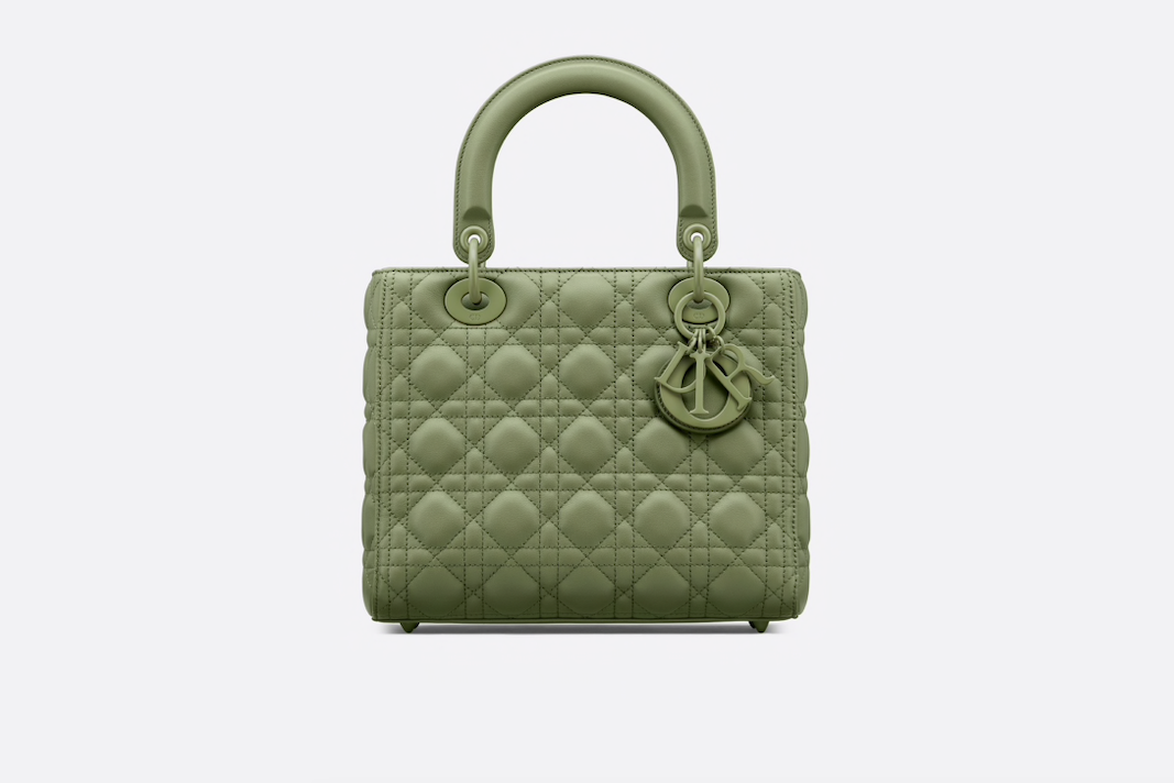 Lady Dior ultra-matte bag in jade green