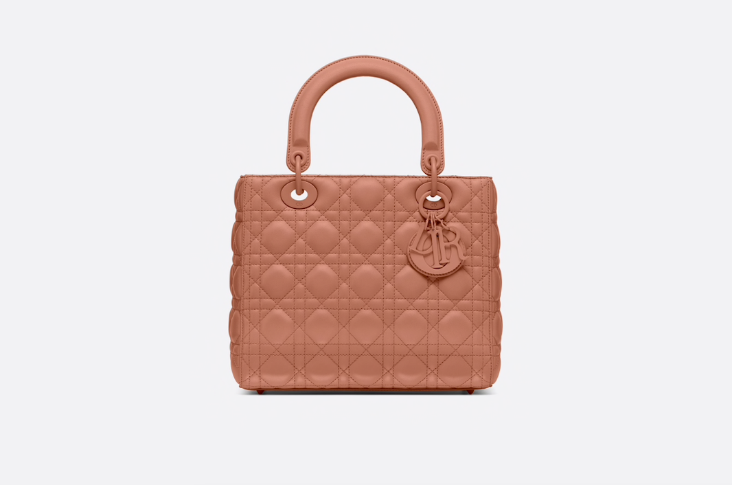 Lady Dior ultra-matte bag in nude pink
