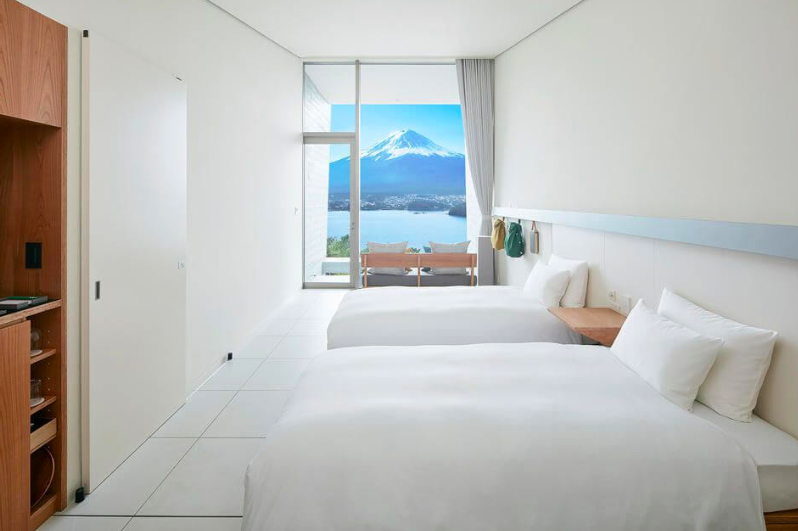 Interior of cabins at Hoshinoya Fuji