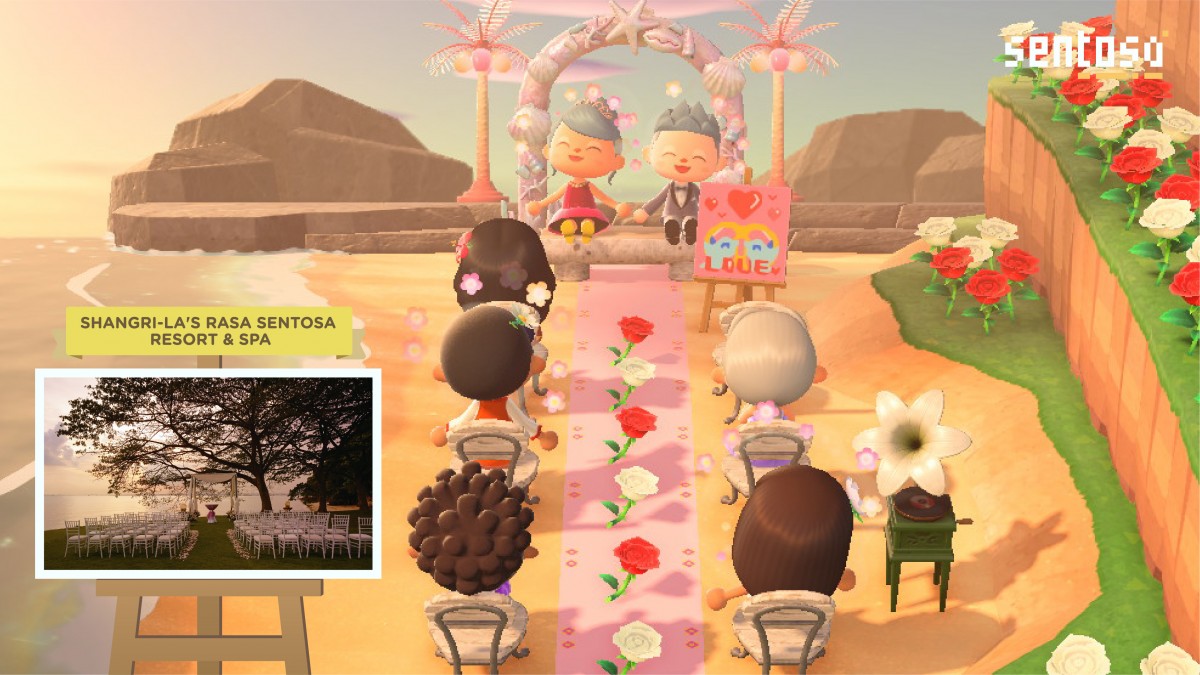 Sentosa island Animal Crossing wedding aisle