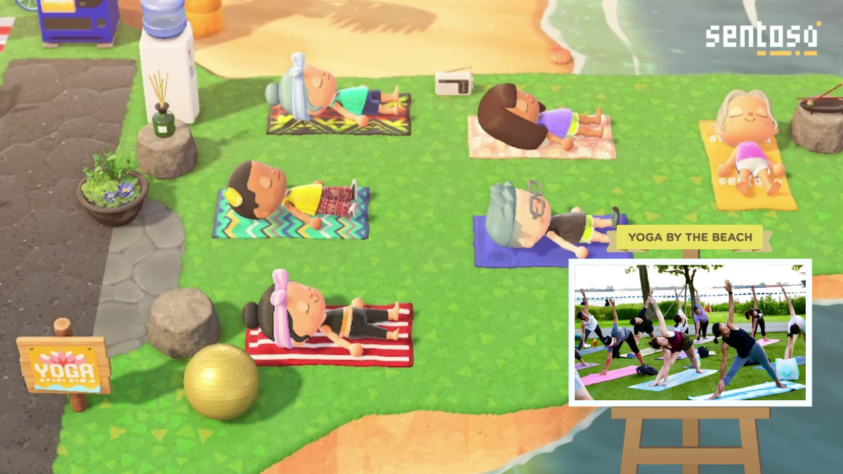 Sentosa island Animal Crossing yoga