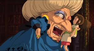 Yubaba shouting at Chihiro