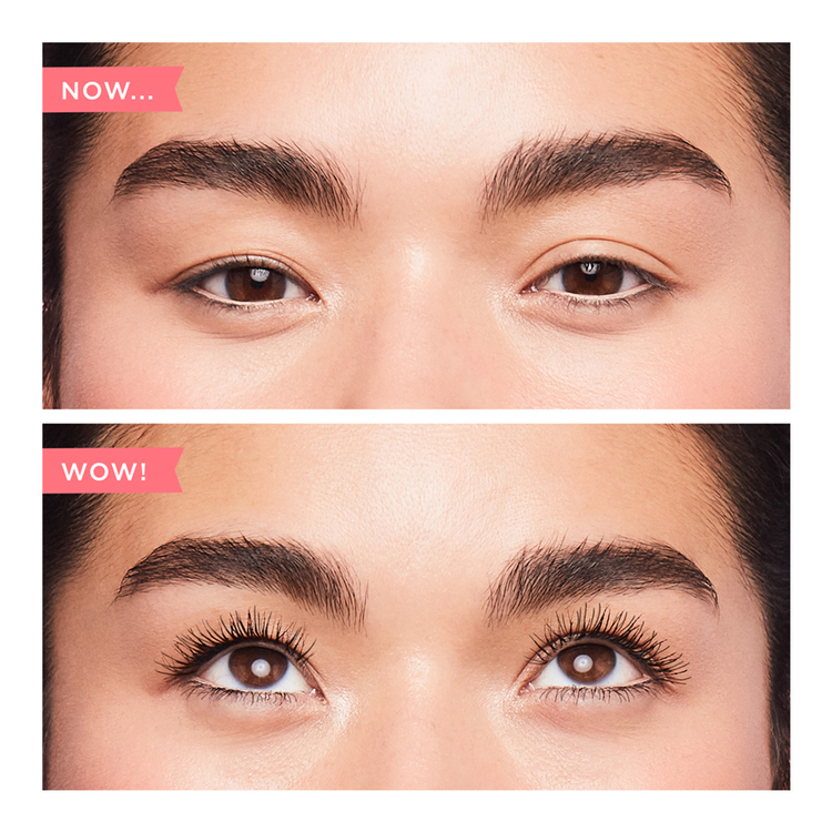 Before and after applying Benefit Cosmetics mascara