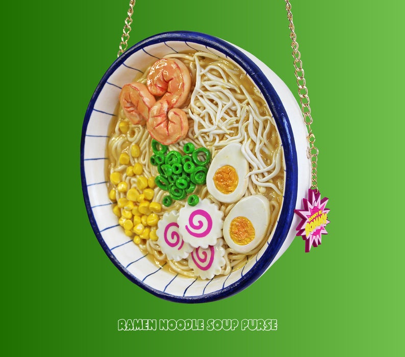realistic Ramen Noodle Soup Purse