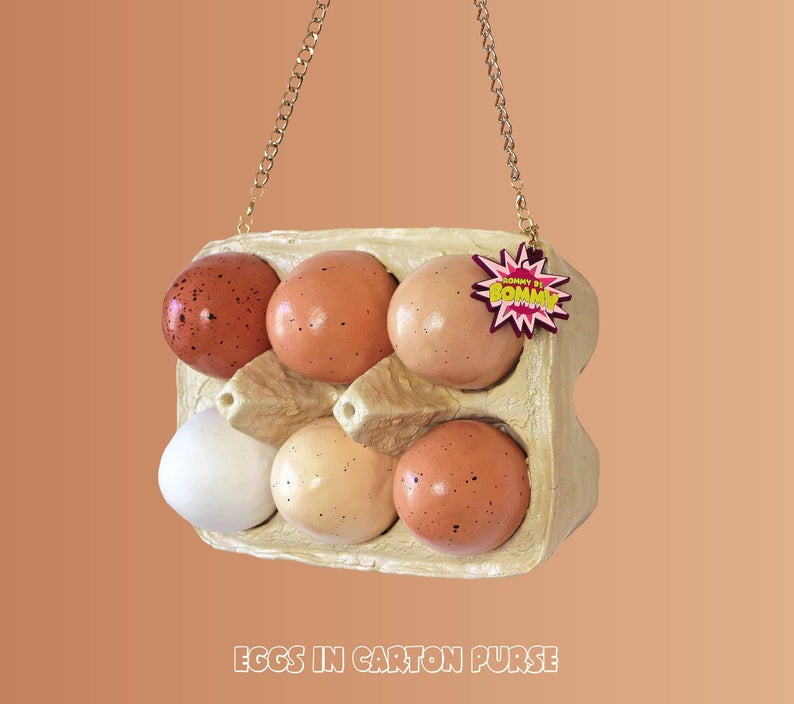 realistic Eggs In Carton Purse