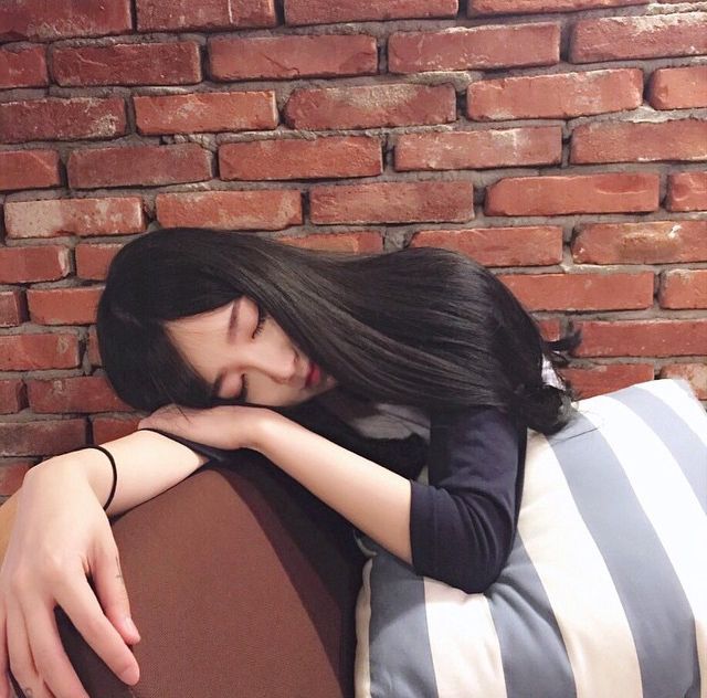 korea girl tired, sleepy,sleeping