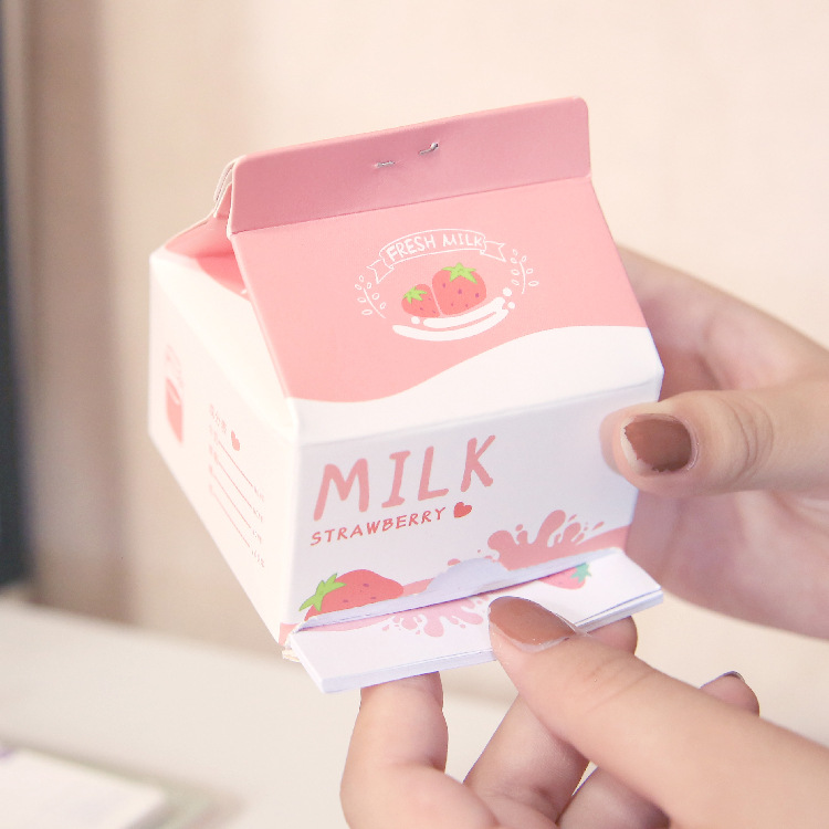 pink strawberry Milk memo note pad