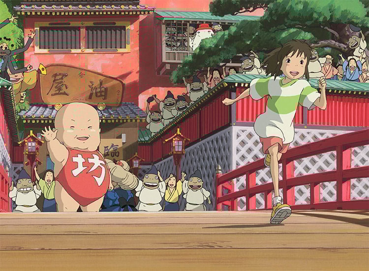 Spirited Away bathhouse with Chihiro and giant baby