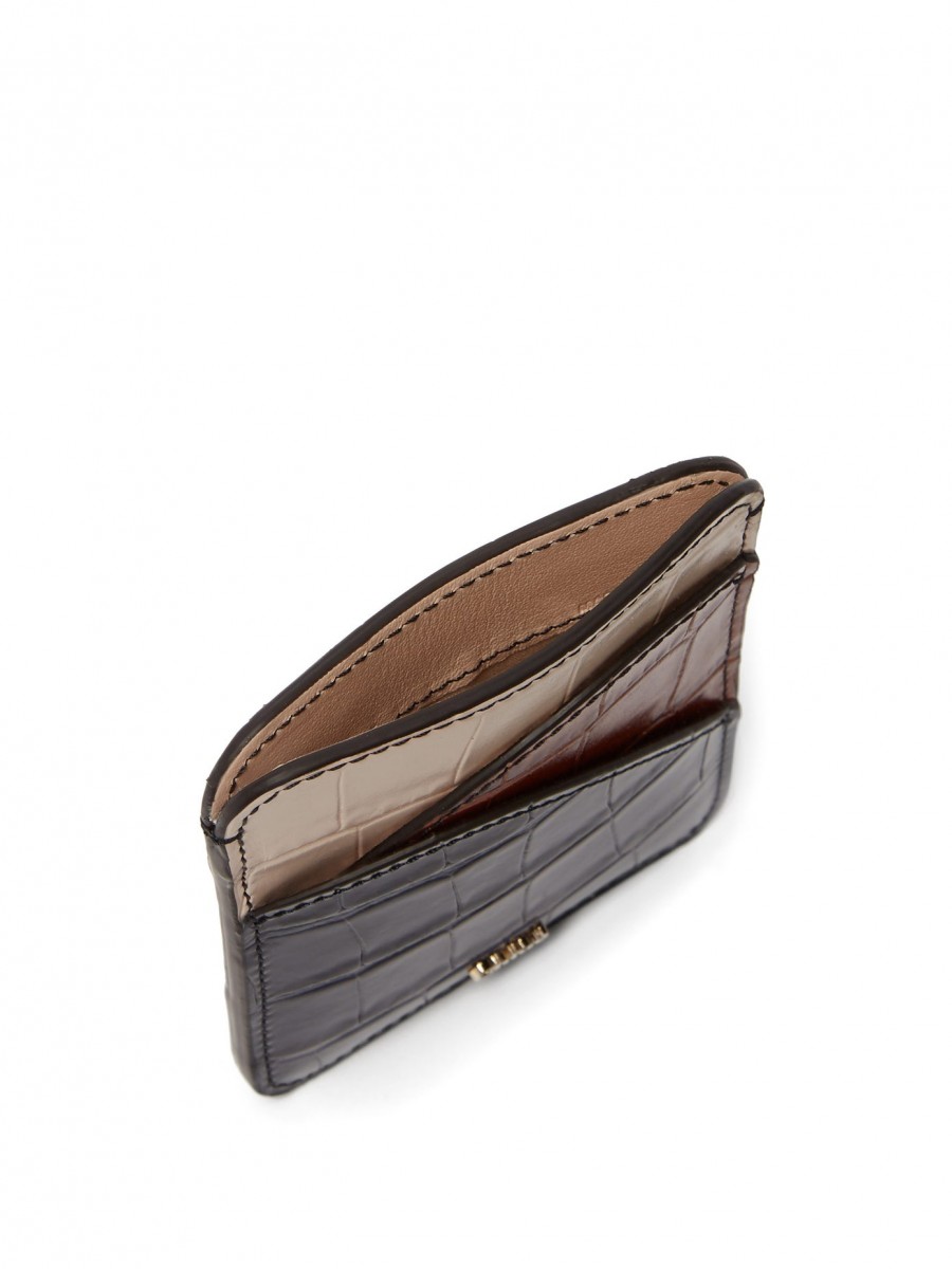 Chloé Walden Crocodile-embossed Leather Cardholder