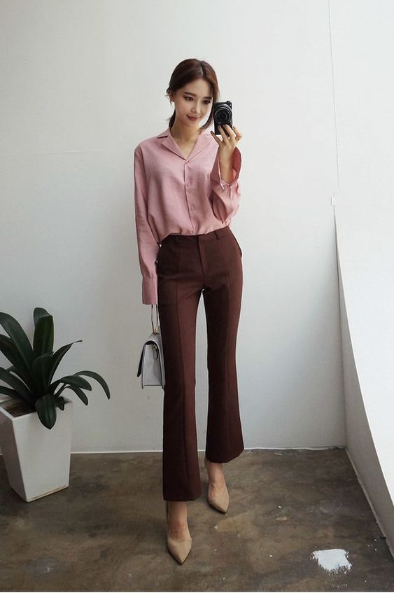 Maroon flared pants