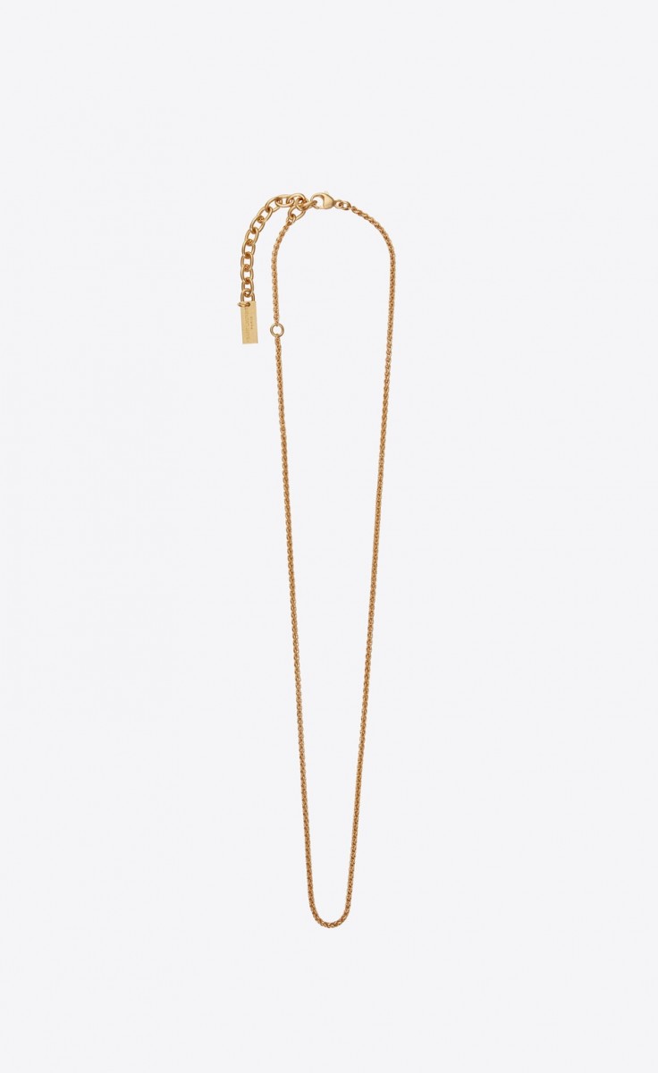 Saint Laurent Metal Curb Chain Necklace
