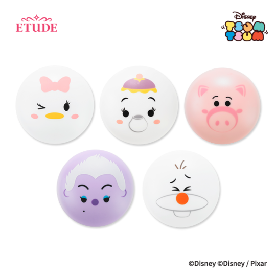 Etude House Disney Tsum Tsum Daisy Duck, Ursula, Olaf, Mrs. Potts and Hamm cookie blushers