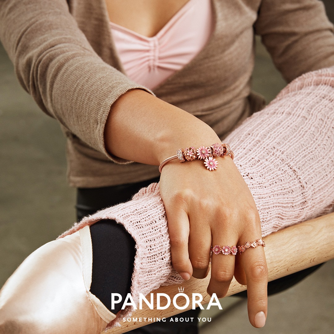 Pandora bracelets pink sakura flowers and ring