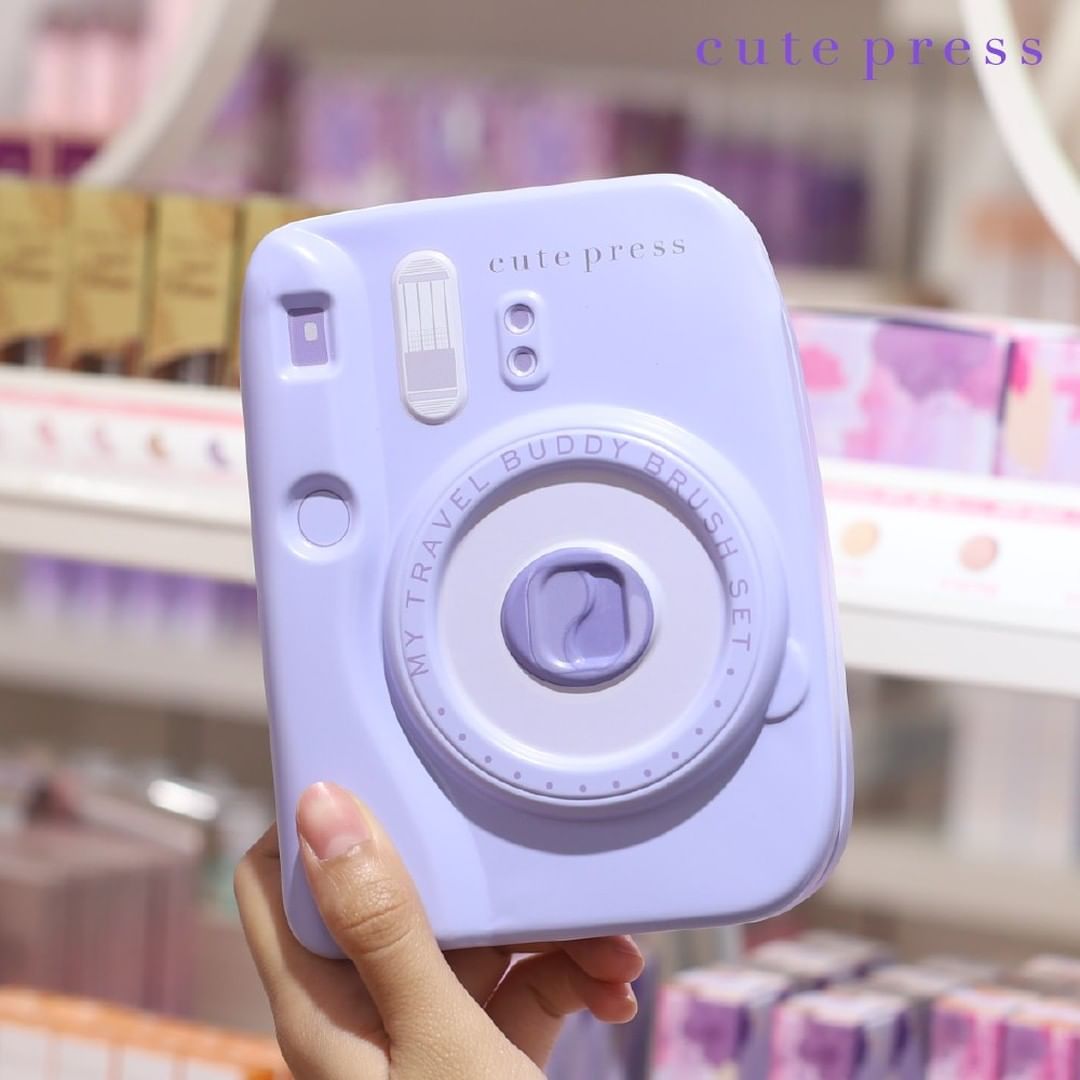 Cute Press pastel purple camera My Travel Buddy Brush Set