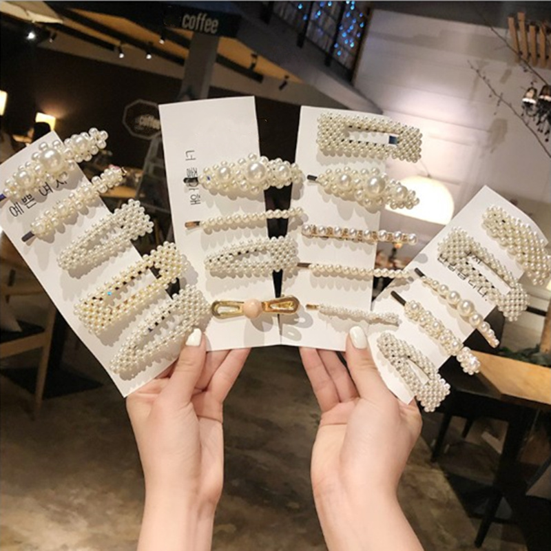 korean-style pearl hair clips