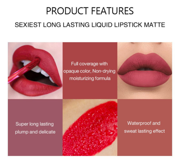 HANDAIYAN 6pcs Matte Liquid Lipstick Set