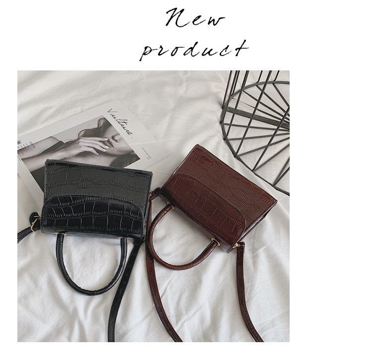 Black and brown crocodile print vintage bag