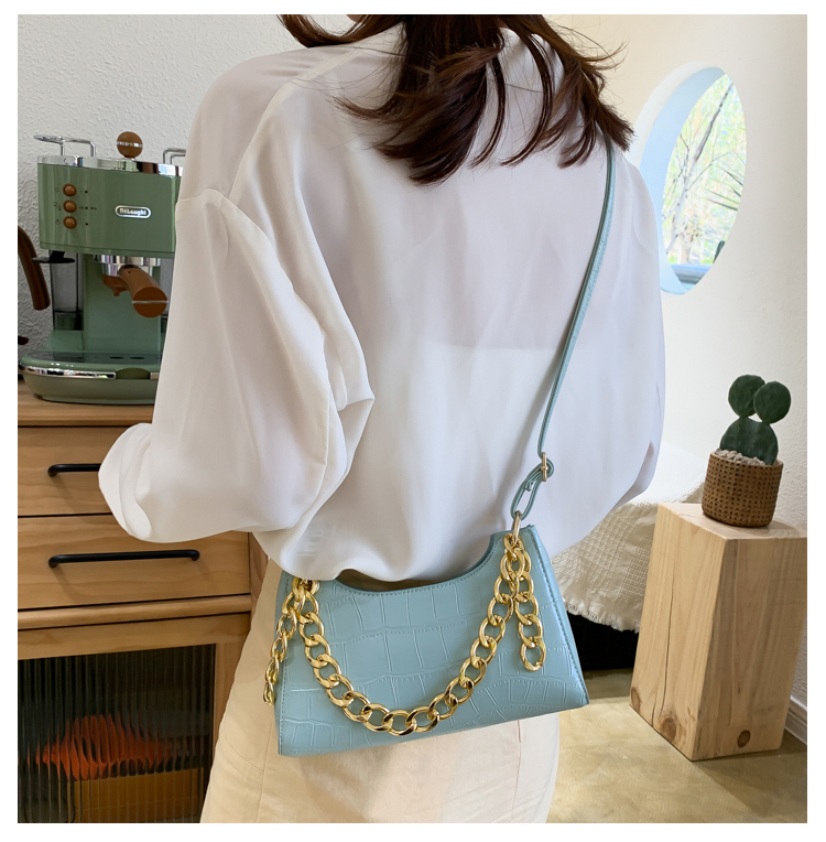 Pastel blue gold vintage bag