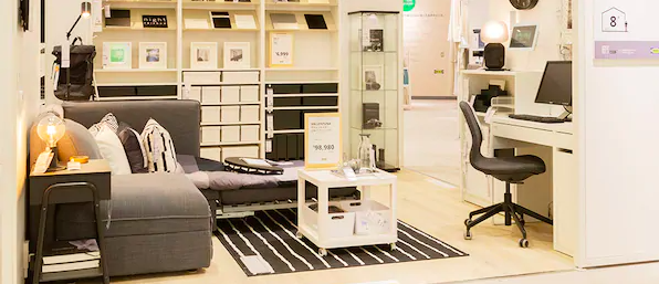 living room showroom in IKEA Harajuku convenience store in Tokyo Japan