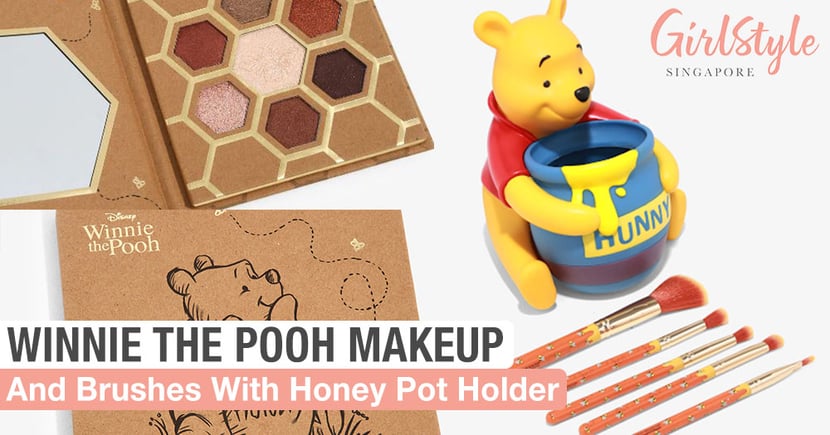 Winnie The Pooh Makeup And Brushes With Honey Pot Holder From Hot Topic