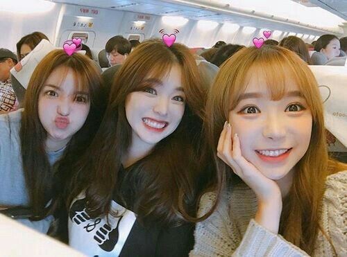 Three girls travelling together