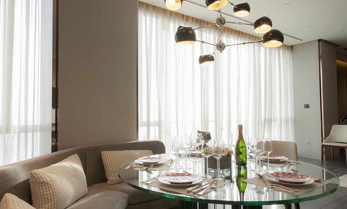 luxury dining room of Lan Apartments