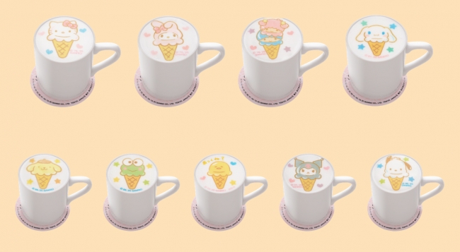 Sanrio character lattes in SANRIO CAFE Ikebukuro