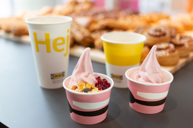 soft serve ice cream and drinks in IKEA Harajuku convenience store in Tokyo Japan