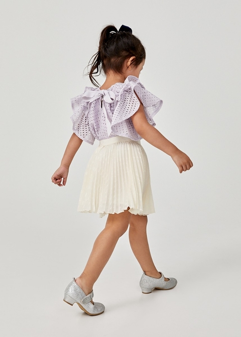 Purple ruffle top for kids