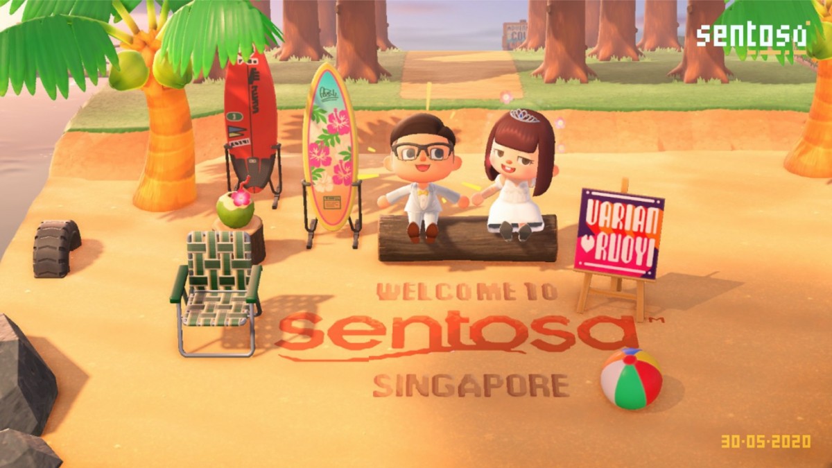 Couple wedding celebration in Sentosa Crossing