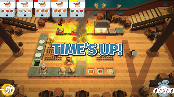 Time's up in Overcooked game