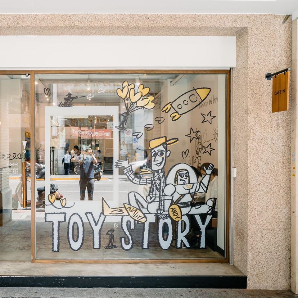 CAFE IN toy story store front illustrations