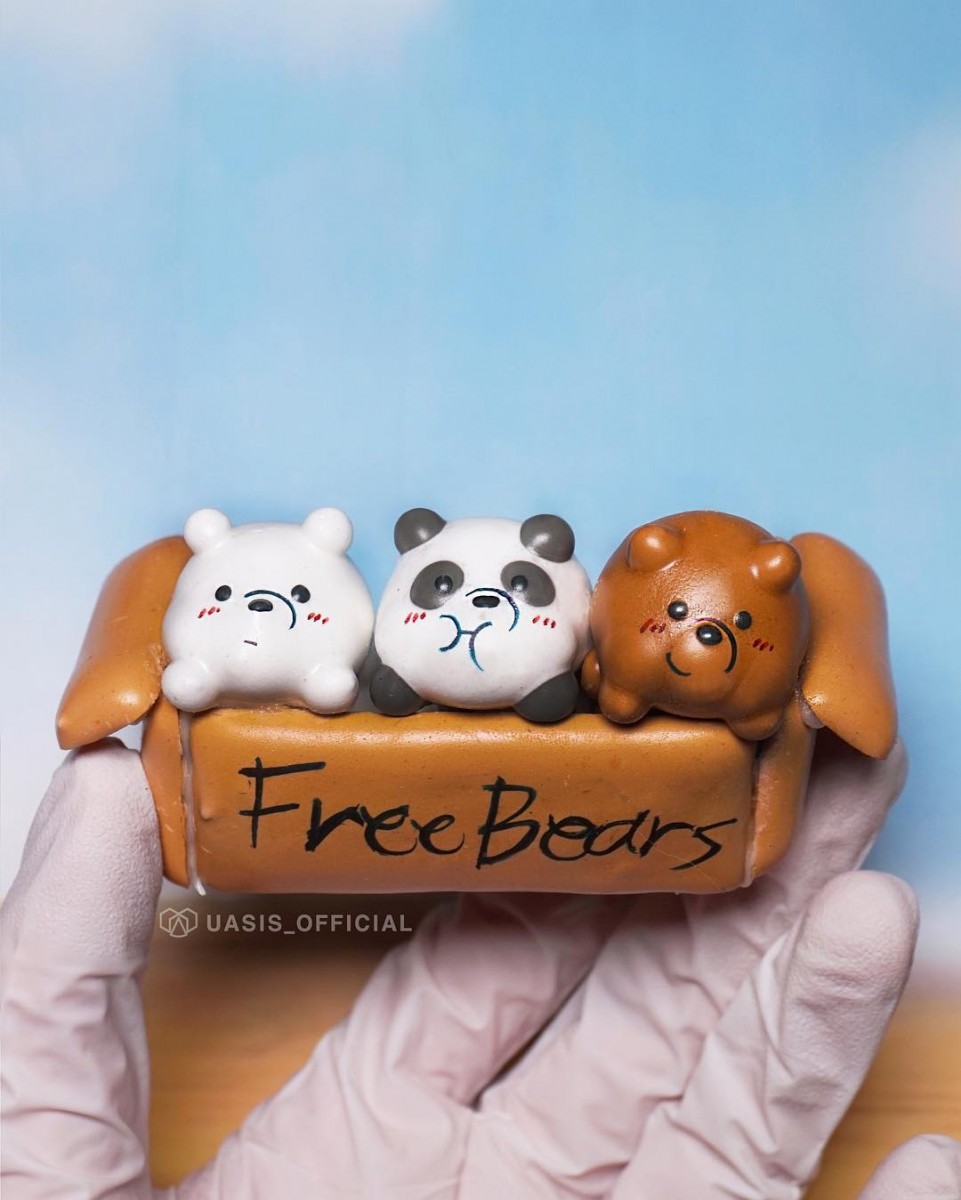 we bare bears 3d meringue art latte